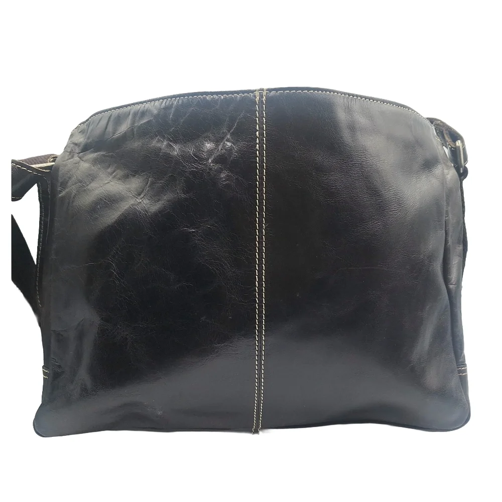 Vintage Unisex Fossil Brown Leather Laptop Messenger Bag - Picture 6 of 12